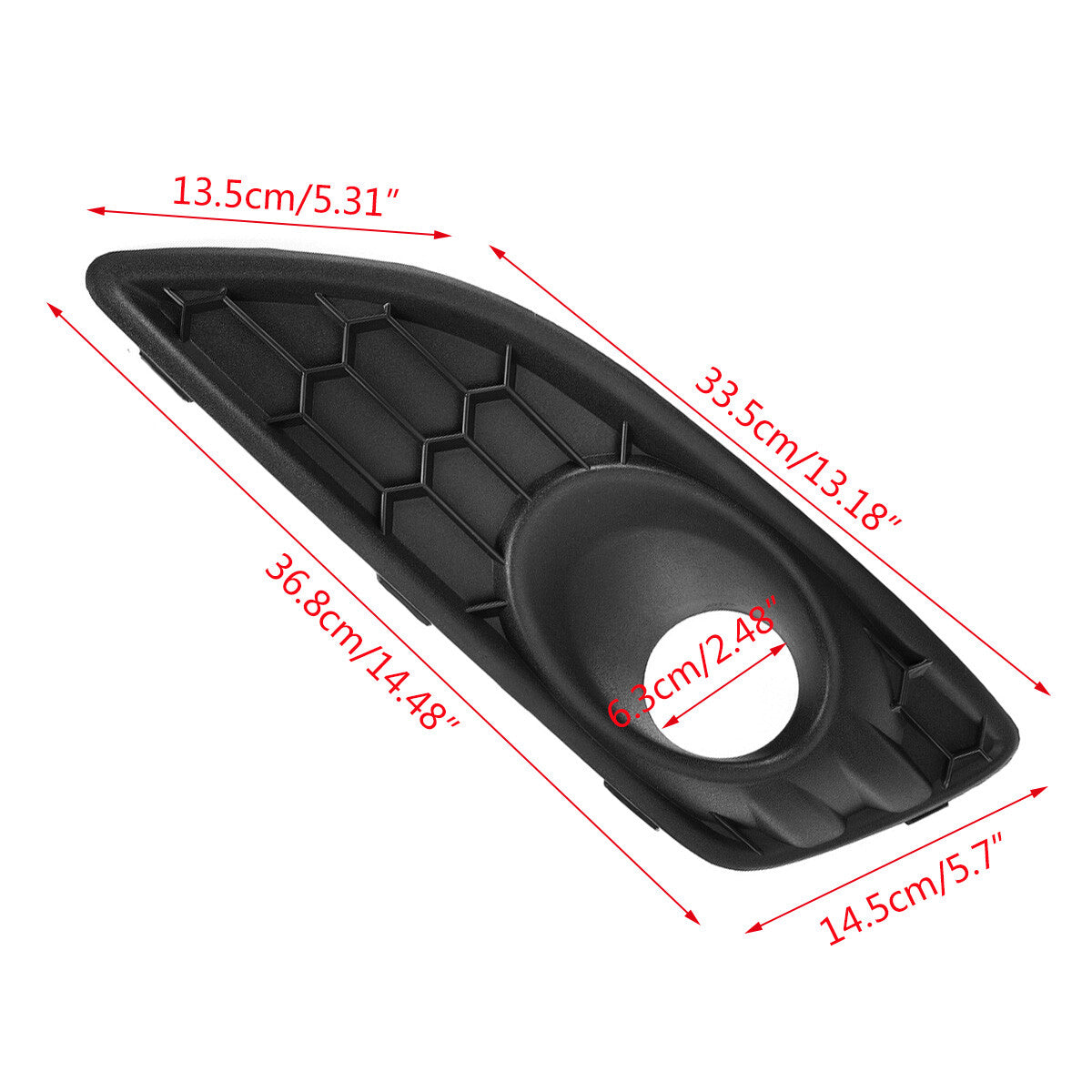 Front fog lights + grille cover grill for Ford Fiesta Mk7 Zetec S Honeycomb L+R