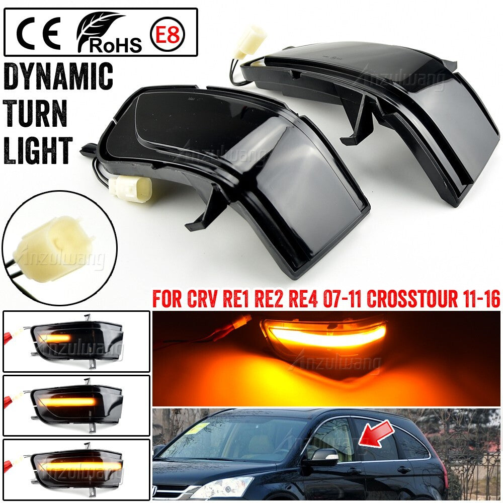 Dynamic Turn Signal Light for Honda CRV Crosstour RE1 RE2 RE4 2007-2016