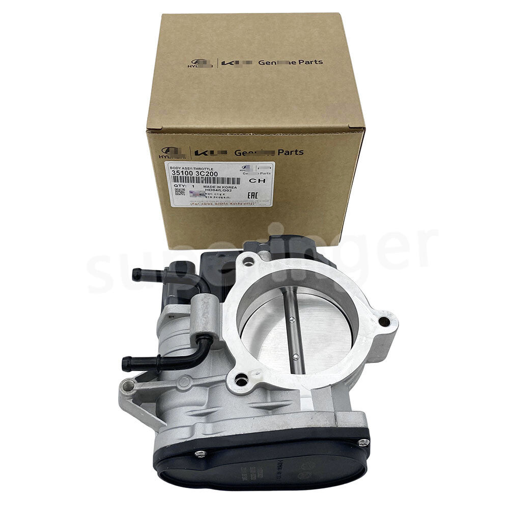 Throttle body design applicable to for Hyundai Sonata 3.3L 2006 - 2010 and for Hyundai Veracruz 3.8L 2007-2012.