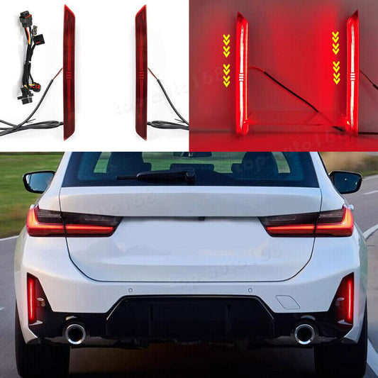 LED Rear Bumper Fog Lights Turn Signal Lights For 3 Sedan 2023-2024 n