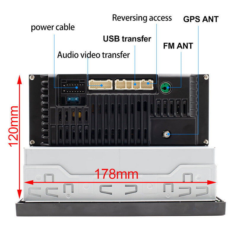 6.86-inch single DIN Android 10.1 car stereo radio player with Bluetooth, AUX, and offline maps. n