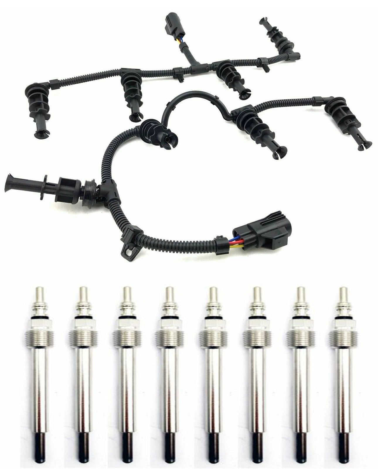 08-10 6.4L Diesel Glow Plug Set 8  Harness F250 F350