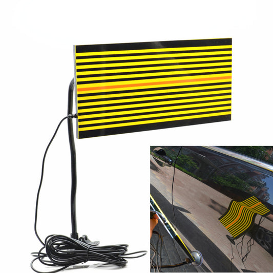 Car Body Black/Yellow Stripe LED Line Board Paintless Dent Reflector Detect Tool
