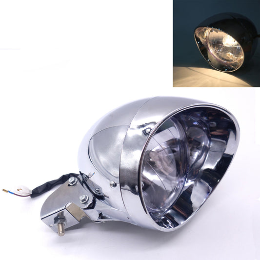 Motorcycle Chrome Bullet Headlight Head Light for Harley for Honda for Yamaha Custom Q