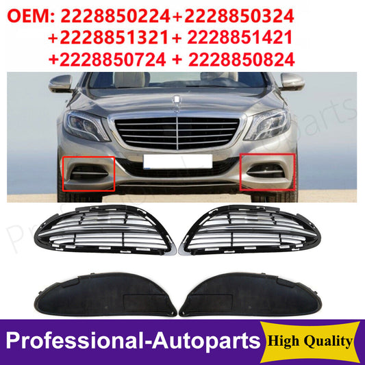 6-piece SLeft+ right fog light cover grille frame set for Mercedes-Benz S-Class W222