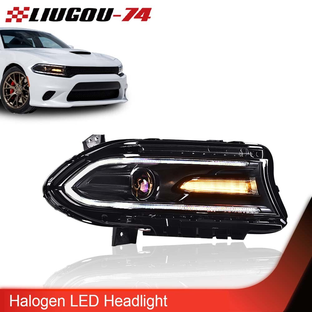 Suitable for 15-22 for Dodge chargers, halogen LED DRL projectors, headlights, right grip for passengers- v