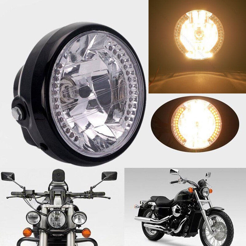 12V 7 35W Retro LED Motorcycle and Bicycle Light Protective Cover Turn Signal Amber Bulb - n