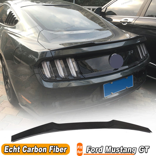 REAL Carbon Rear Trunk Boot Lip Spoiler Wing for Ford for Mustang 6th 2-Door 2015-17