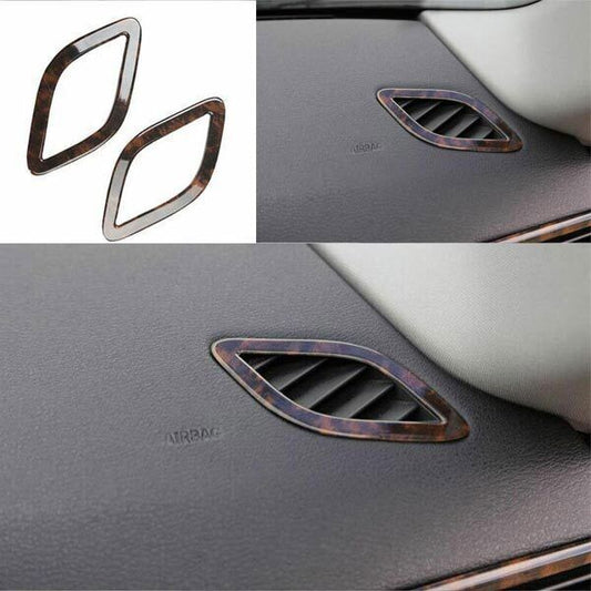 for BMW X1 E84 2013-2015 Agate Wood Grain Outlet Vent Trim 2X Dashboard LR Air