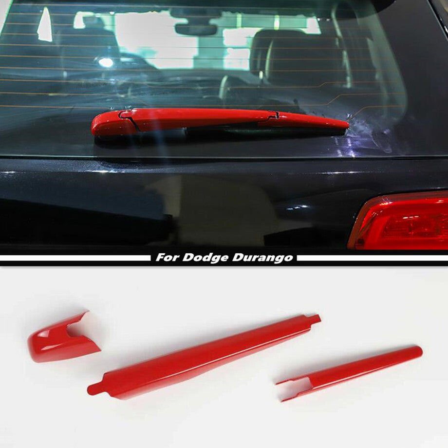 For 2011-2024 for Dodge Durango ABS Red Rear Window Windshield Wiper Cover Trim 3PCS v