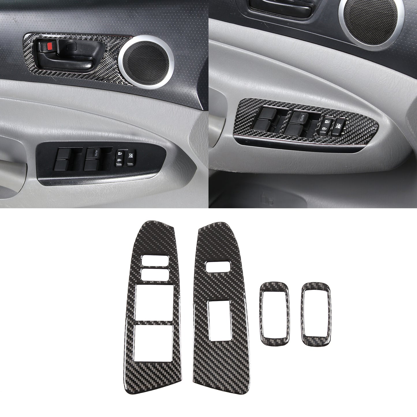 Carbon fiber window and door switch cover suitable for Tacoma 2011-15 n