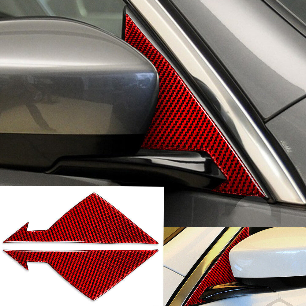 Red Carbon Fiber Rearview Mirror A-Pillar Cover for Infiniti G37 Sedan 2007-2013