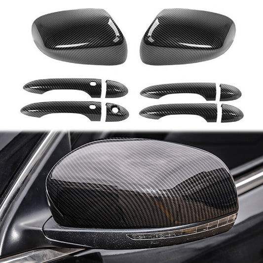 for Jeep Compass Cherokee 17-23 for Smart Door Handle Rearview Mirror Cover Carbon
