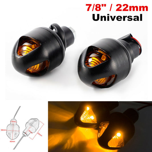 2-Pack 7/8-inch Motorcycle Handlebars with LED Lights, Handlebar End Caps, and Slider n