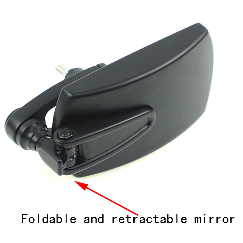 Foldable black aluminum alloy motorcycle and bicycle rearview side mirrors n