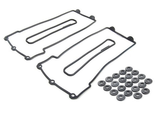 Left + Right Valve Cover Gasket Set + 22 Grommets Kit for E32 E34 E38 E39 v