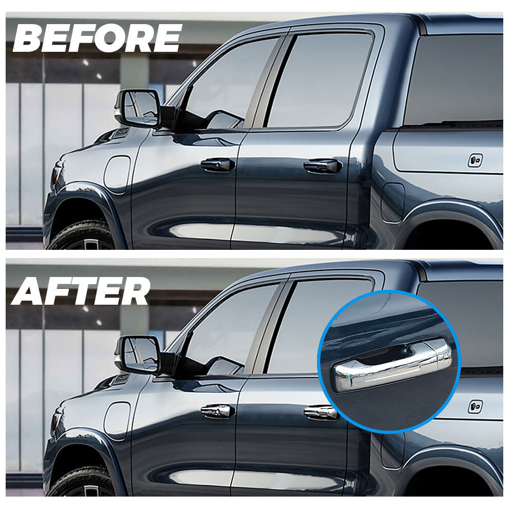 4x Chrome For 2019-2024 for Ram 1500 With Smartkey Cab Exterior Door Handle Covers
