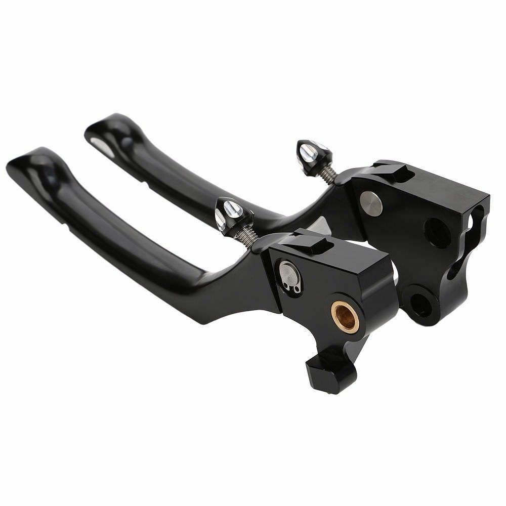 Black CNC Edge Cut Adjustable Brake Clutch Levers for Harley XL 883 1200 04-13 Q