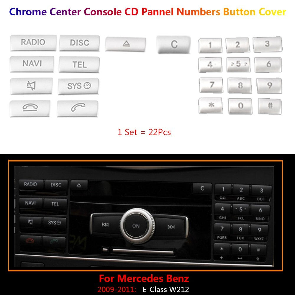 for Mercedes-Benz CLS C218 E W212 Car Console Radio CD Numbers Button Cover Trim