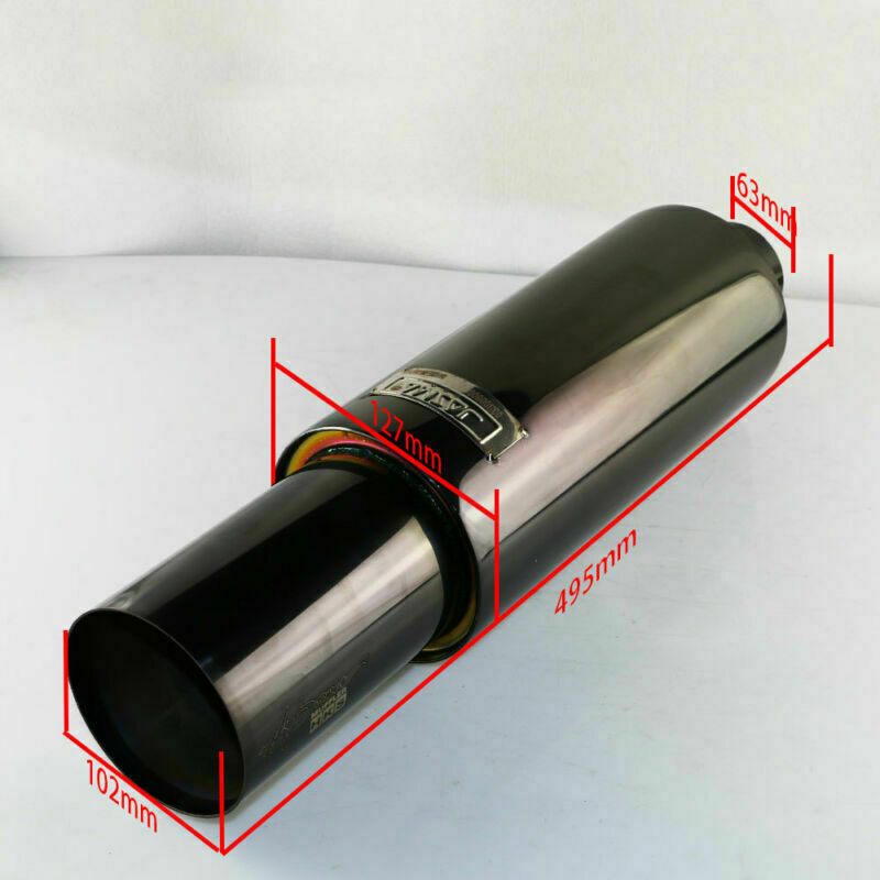 2.5 ID Burned Black Straight Flow Racing Exhaust Muffler Tip 4inch OD Singel