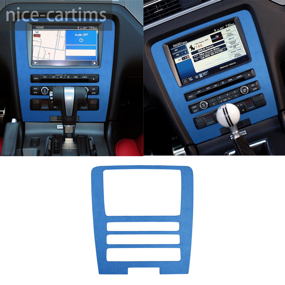 Suede Blue Central Control Navigation CD Panel Cover for Ford for Mustang 2009-2013