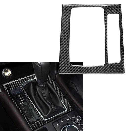 1Carbon Fiber Console Gear Shift Panel Frame Cover Fit for Mazda 3 Axela 2017-2018