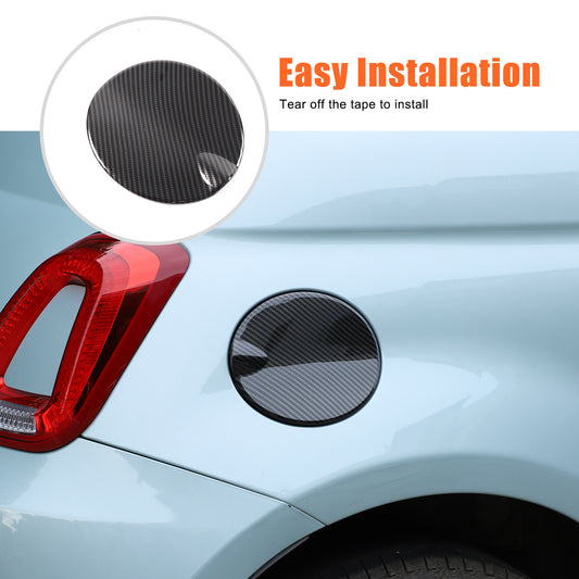 Carbon ABS exterior door fuel tank cap trim for Fiat 500 2016-2024