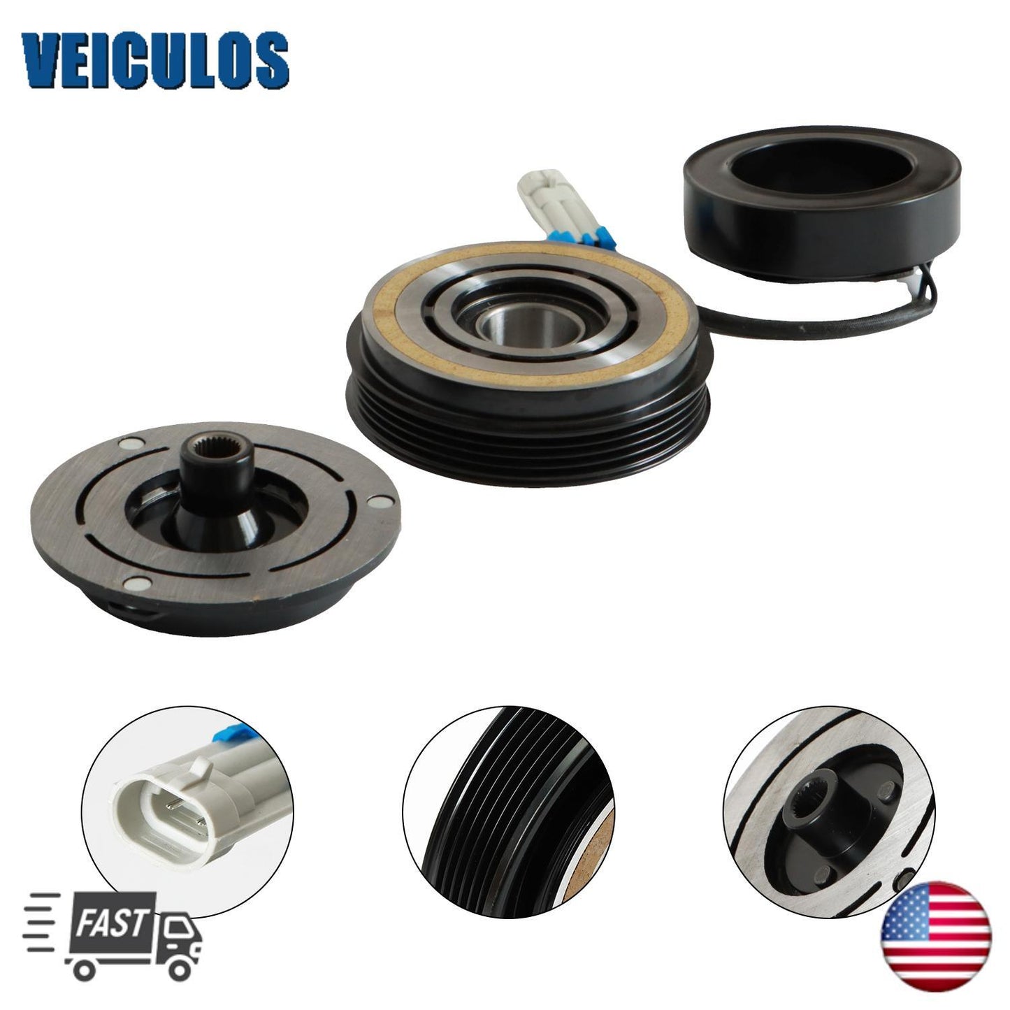 AC Compressor Clutch Kit Fits: 2000 - 2013 for CHEVROLET SILVERADO PULLEY COIL 1805