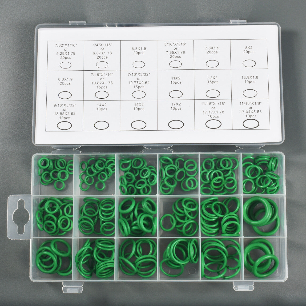 270 Pieces O-Ring Rubber Assortment Kit Set with Holder Case SAE and Metric Q