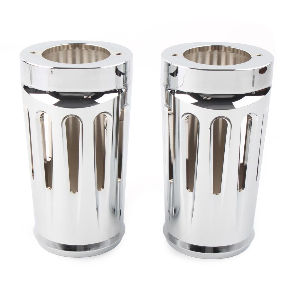 Chrome Fork Boot Slider Cover Cow Bell Fit for Harley Touring Glide Trike86-13 Q