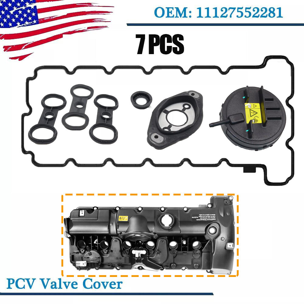 PCV valve cover with gasket suitable for E70, E82, E90, E91, X3, X5, 128i, 528i, Z4, 11127552280- n