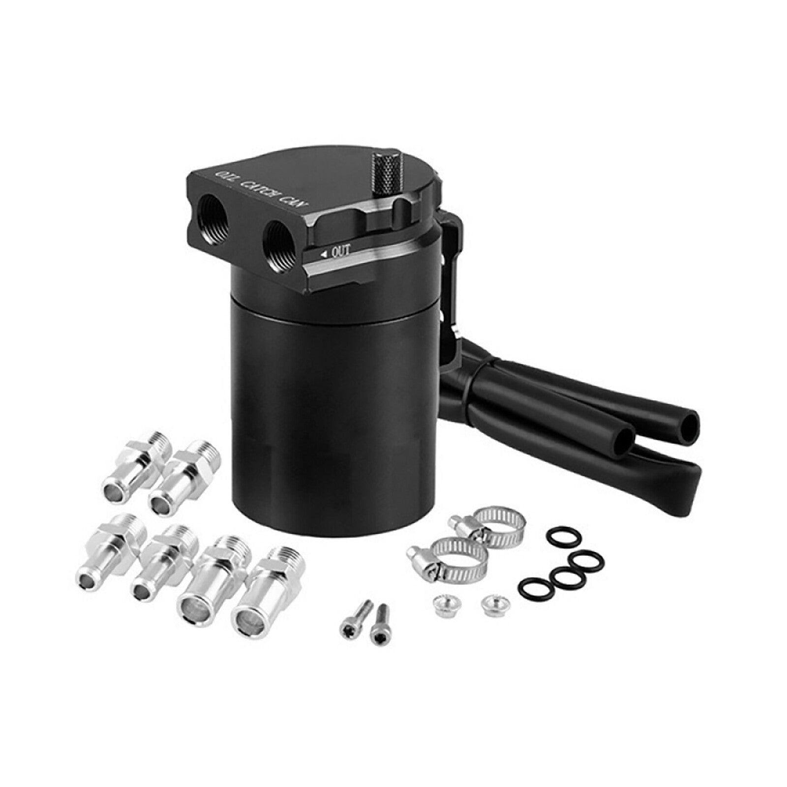 3/8  9/16 Adapters Universal Car Oil Catch Reservoir Can Tank+Air Filter Kit