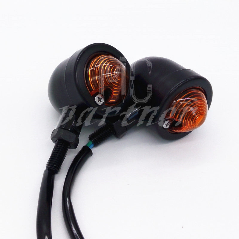2X Black Bullet Heavy Motorcycle Turn Signals Bulb Indicators Blinkers Lights Q