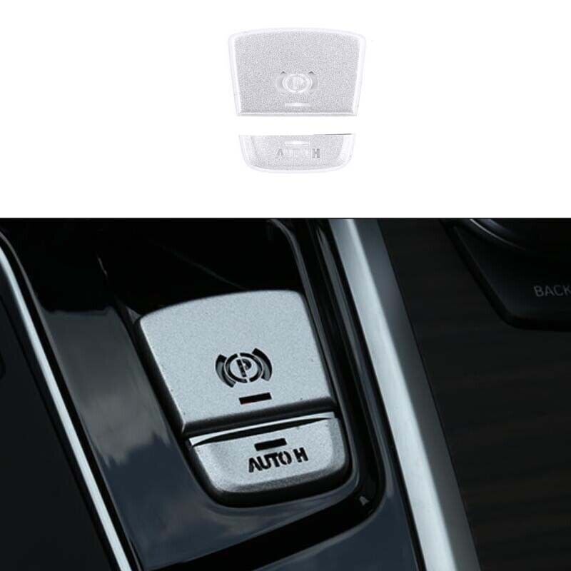 2PCS Cover Trim Silver Aluminum Shifter Hand Brake for BMW 5 Series 2018-2022