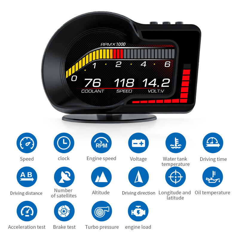 General Motors Intelligent HUD Head-Up Display (OBD + GPS) Intelligent Multifunction Instrument Cluster n