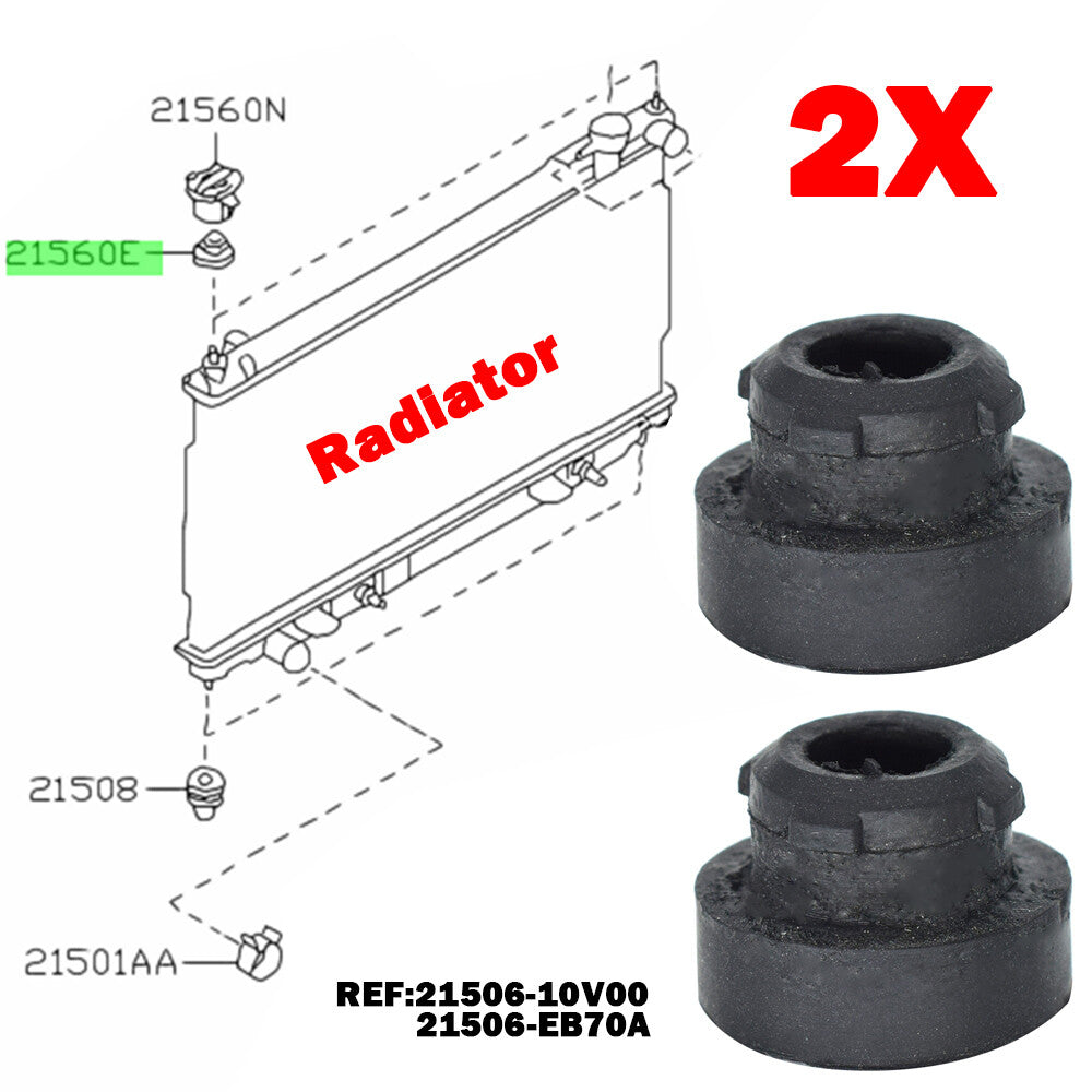 2x for Nissan 180SX 200SX 240SX S13 S14 S15 350Z 370Z Radiator Rubber Mount Bush