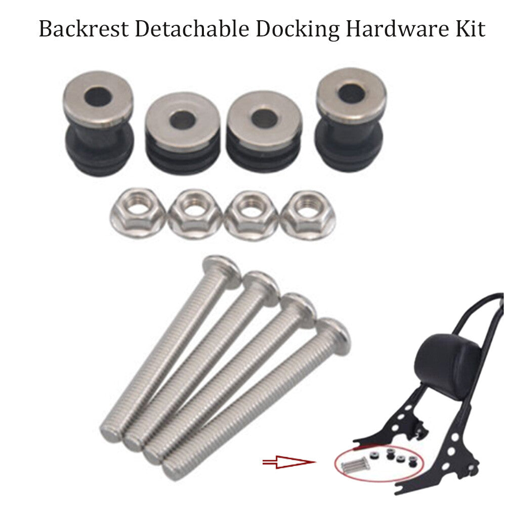 Detachable backrest dock hardware kit for Harley Sportster XL883 XL1200 48 72- n