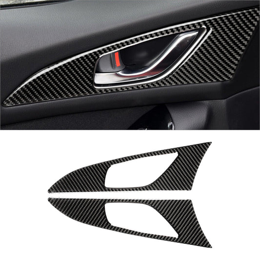 2Pcs Red Carbon Fiber Ineterior Speedometer Cover Trim For Fiesta 2011-2015 v