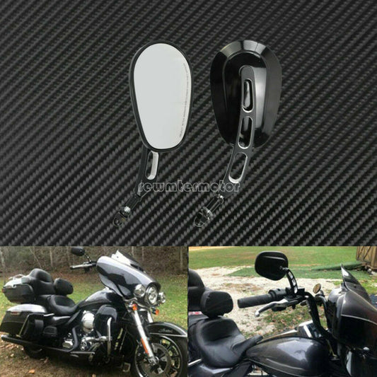 Black Rear Rearview Side Mirror Fit for Harley Sportster XL 883 Softail Touring Q