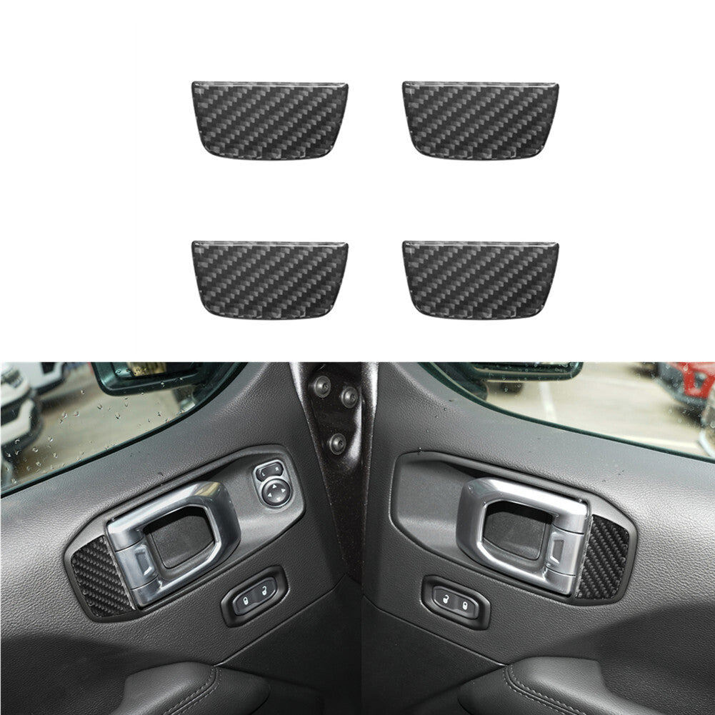 4x Carbon Fiber Door Pull Cover Trim for Jeep for Wrangler JL 2018+ Gladiator 2020+