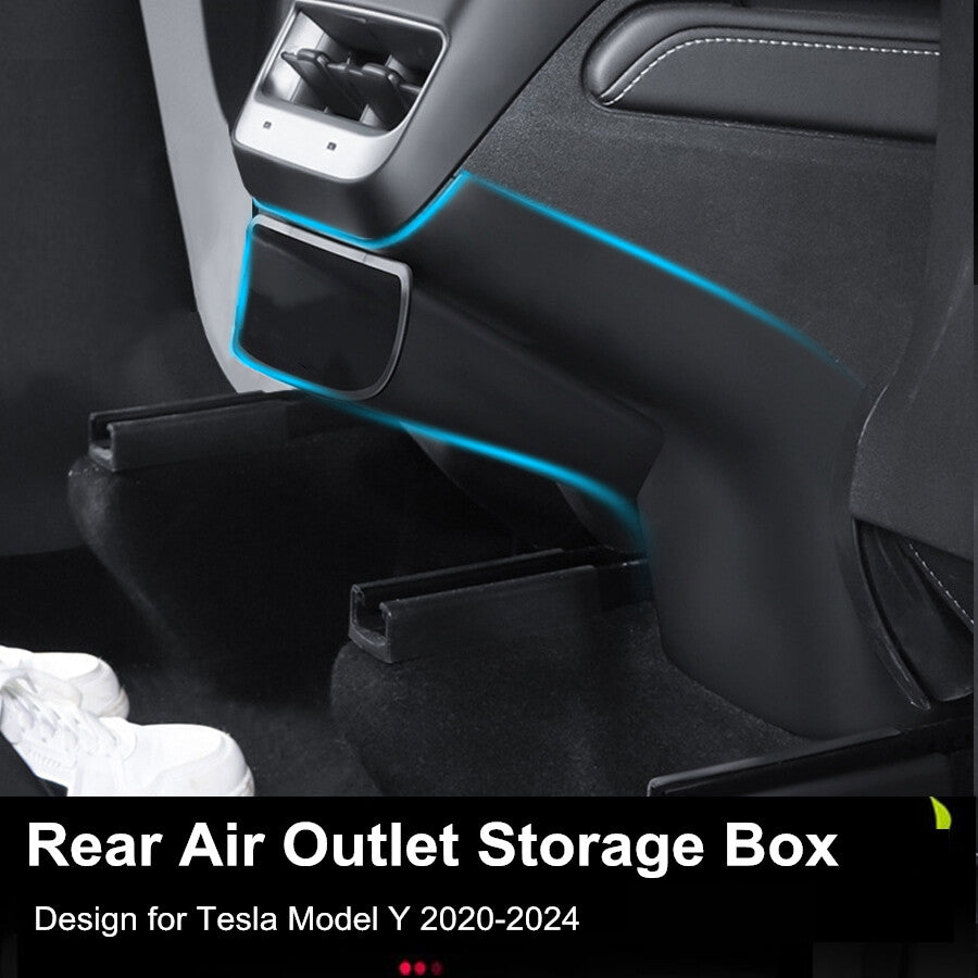 Storage box for rear air vents on 2016-2023 Model 3. n