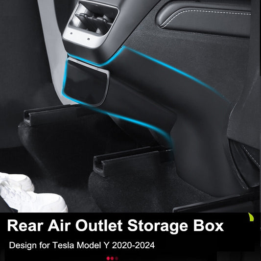 Storage box for rear air vents on 2016-2023 Model 3. n
