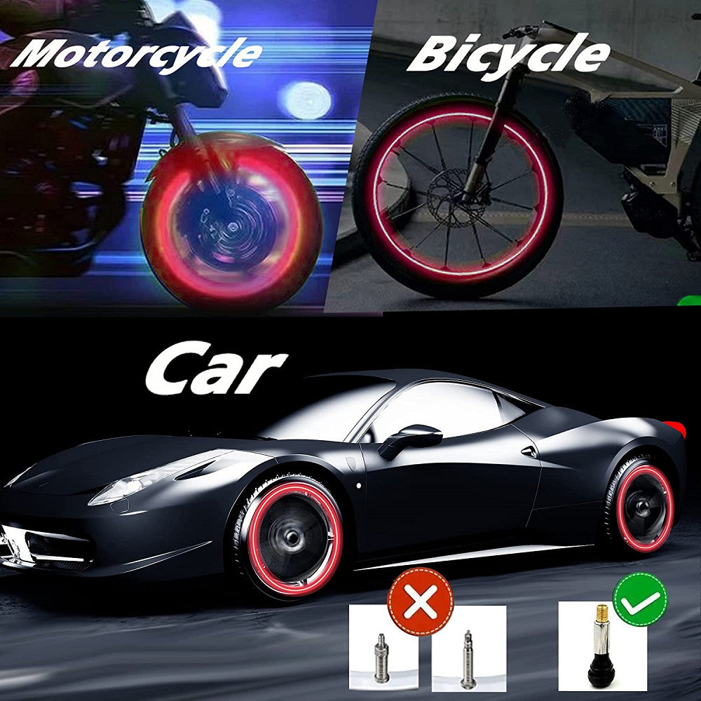 4PCS Car Auto Wheel Tire Tyre Air Valve Stem LED Light Caps Cover Accessories