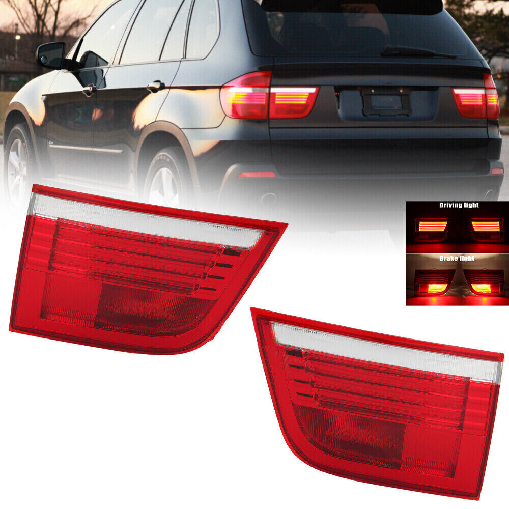2x Left+Right Rear Inner Tail Light Brake Lamps W/Bulbs for BMW X5 E70 2007 2008