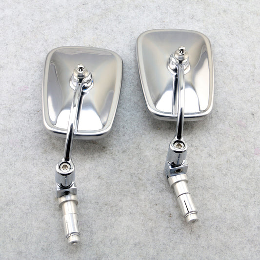 Motorcycle silver Mirrors Chrome Rear View Side Mirrors HandleBar Scooter Bike