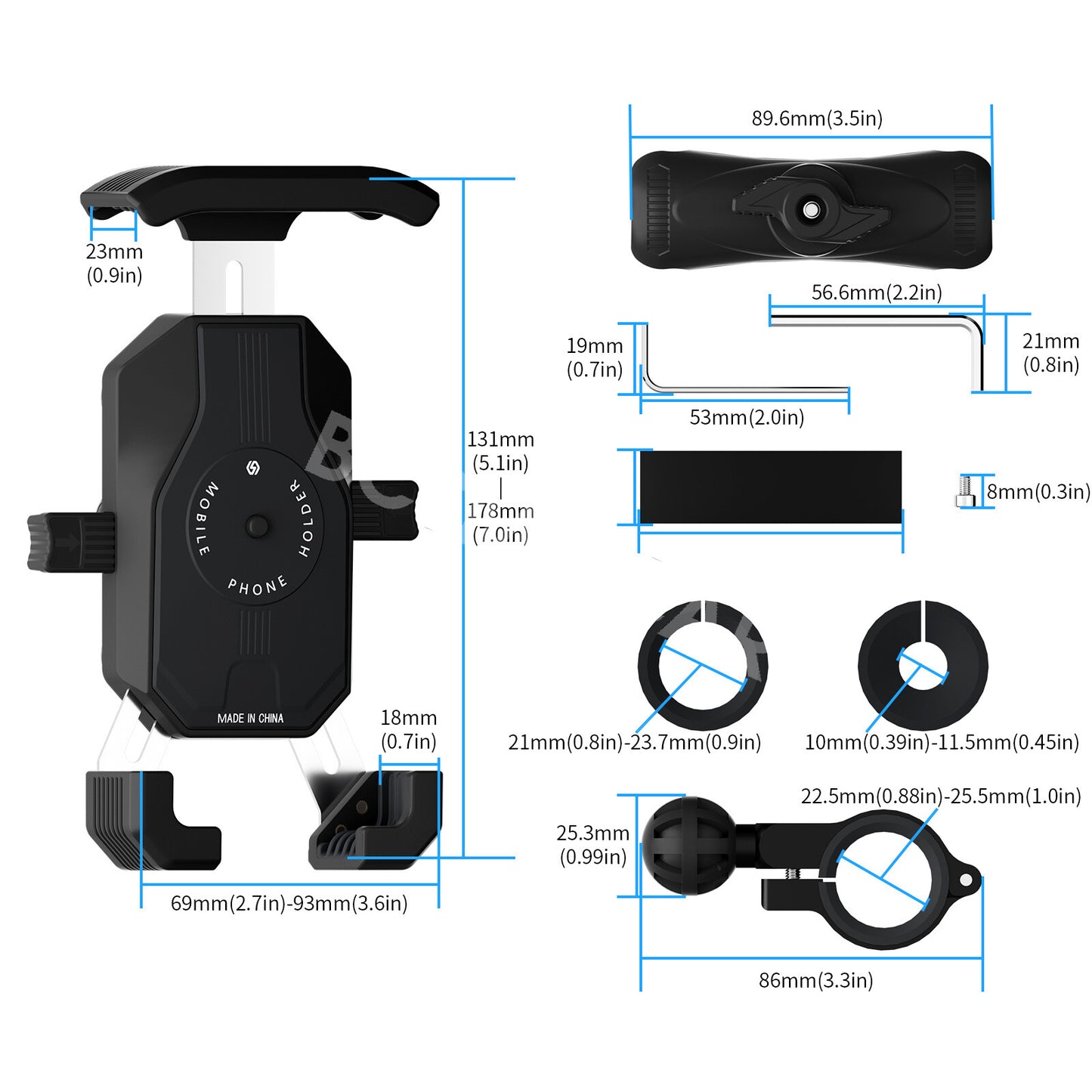 Motorcycle Handlebar Mobile Phone Holder Adjustable Accessories For Apple Iphone Q