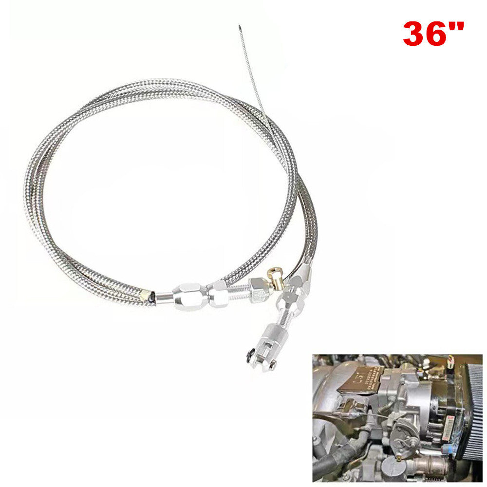 36-inch throttle cable braided stainless steel universal kit for LS1 4.8 5.3 5.7 6.0- n