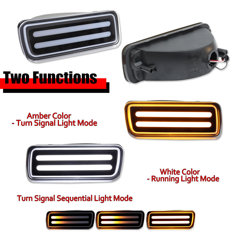 [PLUG & PLAY] Dynamic Amber and White DRL Turn Signal Light for 85-92 for Camaro - v
