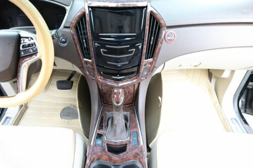 Fit for Cadillac SRX 2010-2016 Wood Grain Central Console Storage Box Frame Trim