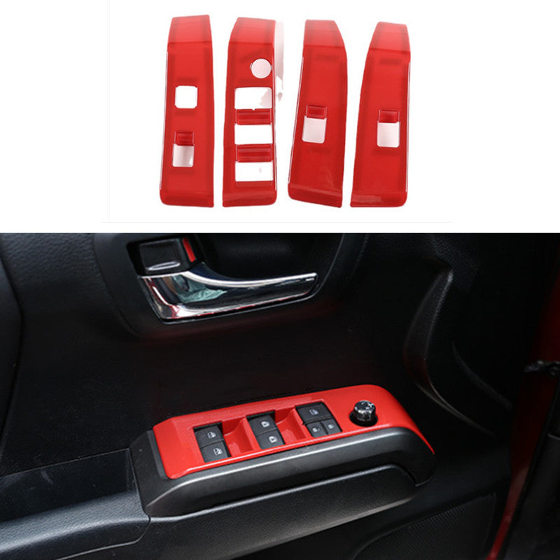 Bright Red Window Switch Panel Cover Trim Fit for Tacoma 2016-2023 v